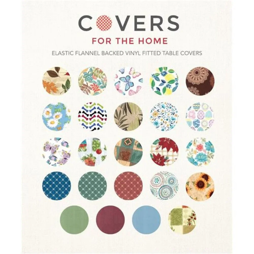 Covers For The Home Deluxe Stitched Edged Flannel Backed Vinyl Drop Tablecloth